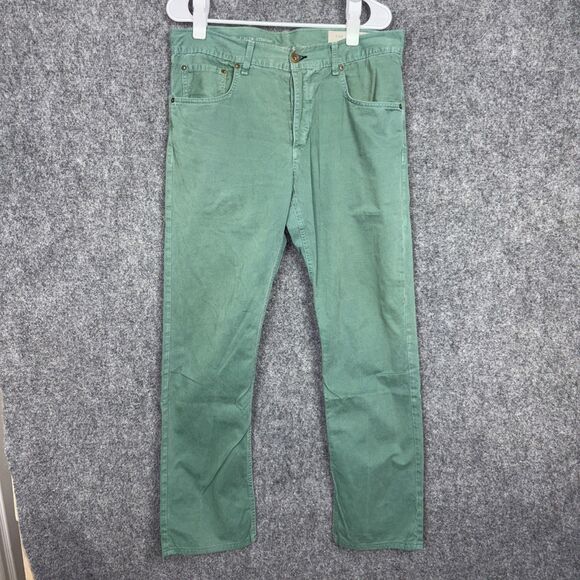 rag & bone  Jeans Mens Size 33 Green RB 15X Button Fly Slim Straight - Picture 1 of 12